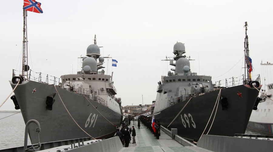 4 Russian Warships Launch 26 Missiles against ISIS from Caspian Sea