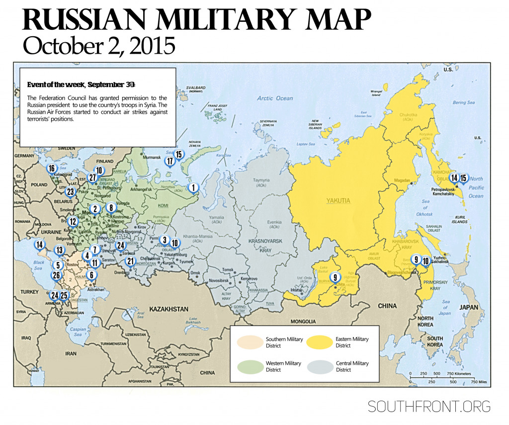 Russia Military Map - Oct. 2, 2015