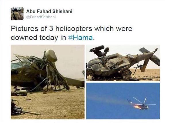 Syrian Terrorists Argue 3 Russian Helicopters Shot Down... Post 'Apache' Photos