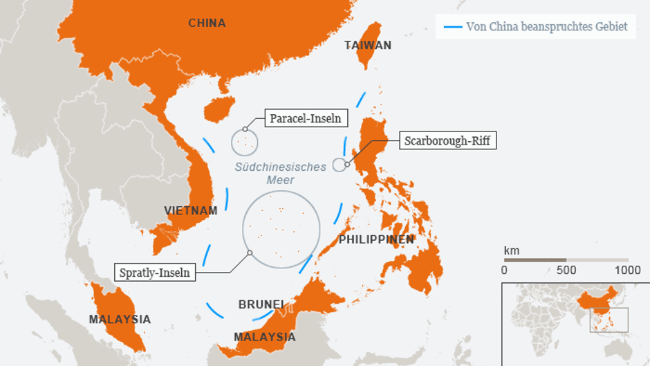 The Spratly Islands are a disputed zone for the many states bordering them