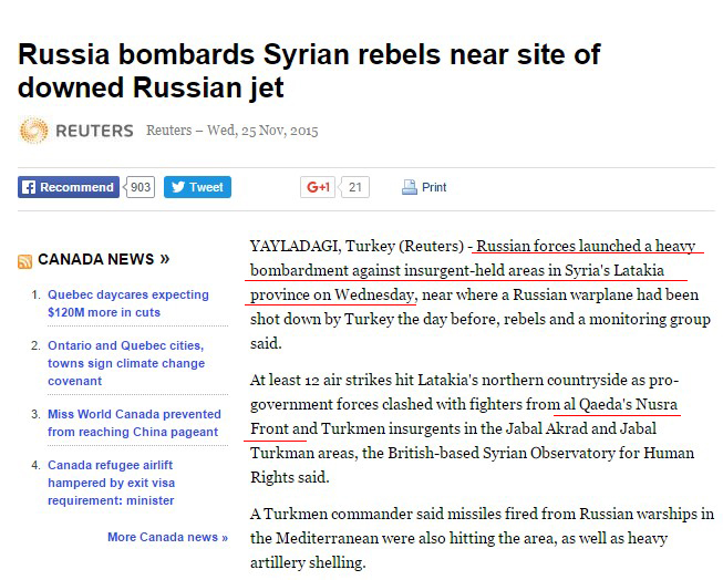 Western Media Proves: Russian Su-24 Was Pounding Al Qaeda & Allies When Shot Down