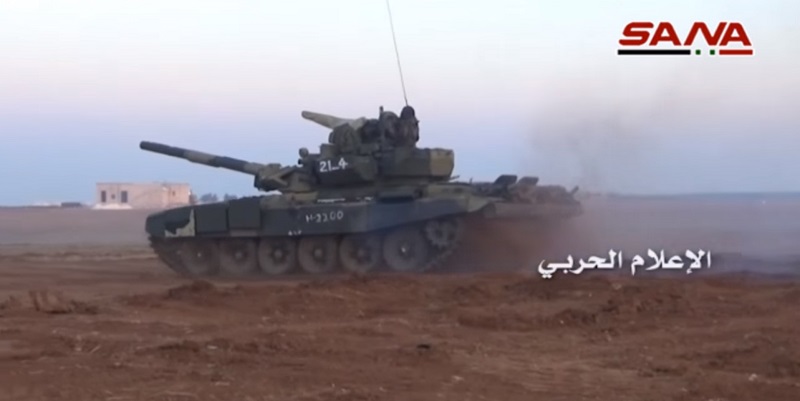 T-90 Battle Tank In Fighting For Khan Tuman