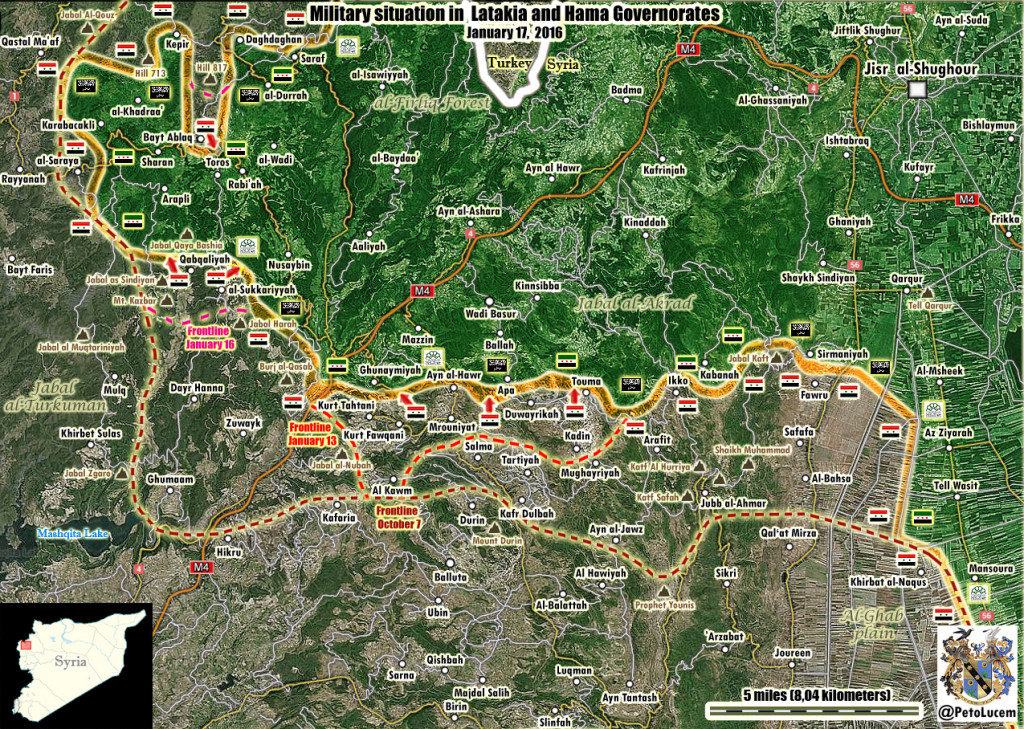 Map: Terrorists Disorganized in Latakia. Syria's Forces Advancing