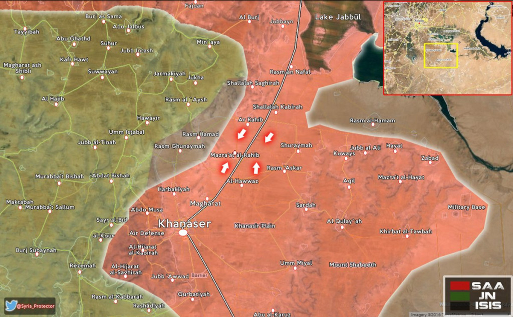 Map: Syria's Forces Take Control of the Khanaser-Aleppo Route