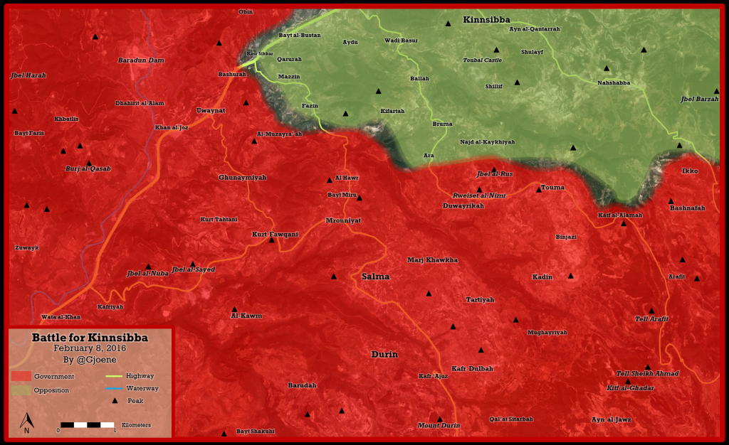 MAP: Latest situation in battle for Kinnsibba in Latakia, Syria