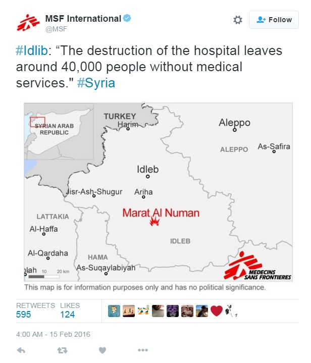 7 killed as MSF backed hospital destroyed by airstrikes in Syria
