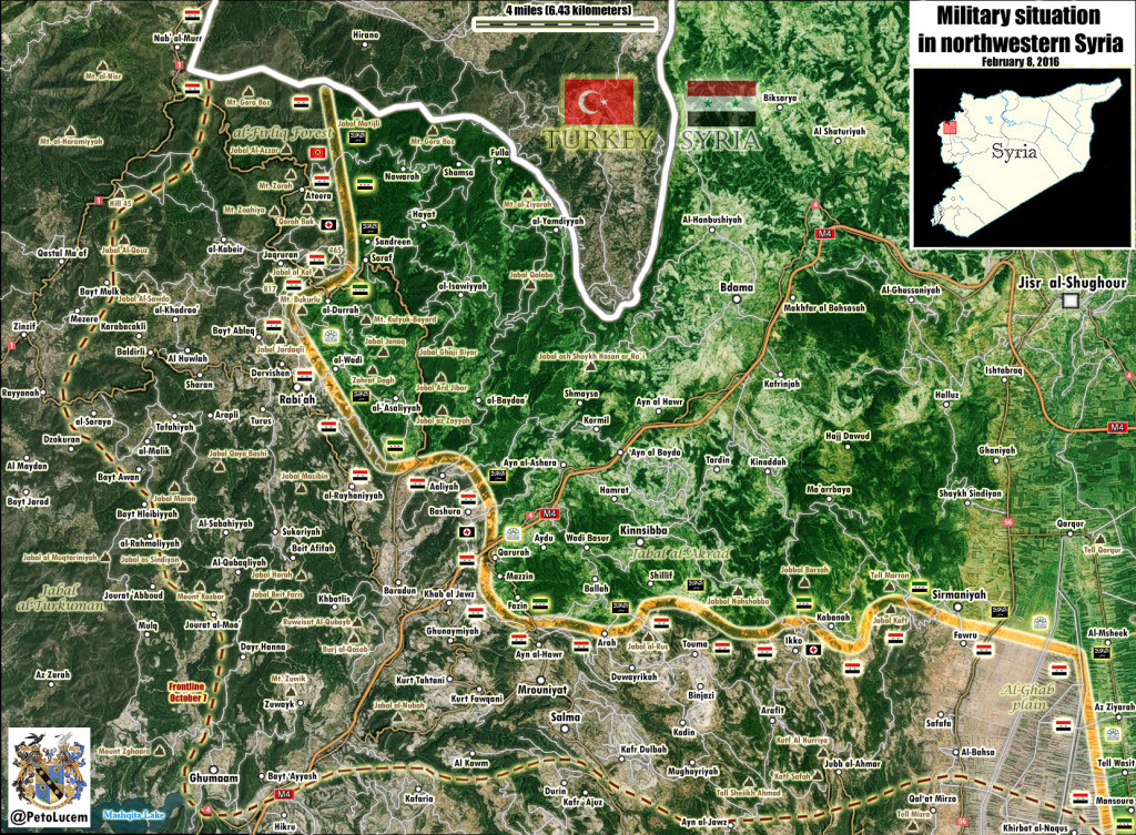 Map: Military situation in Latakia Governorate, Syria