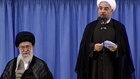 Iran's Supreme Leader, Ayatollah Ali Khamenei and Iranian President Hassan Rouhani