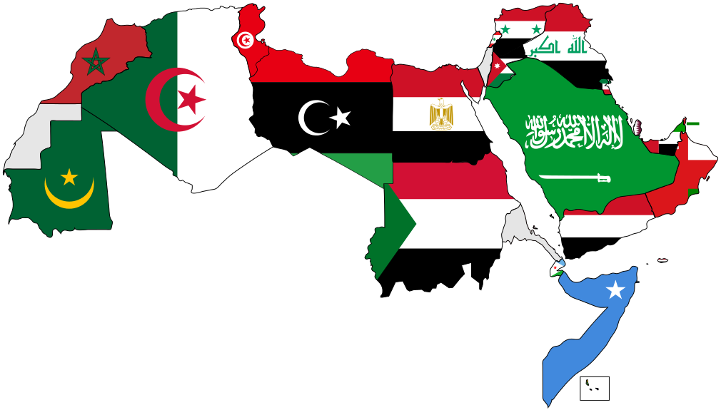 Title: Map of the member states of the Arab League.