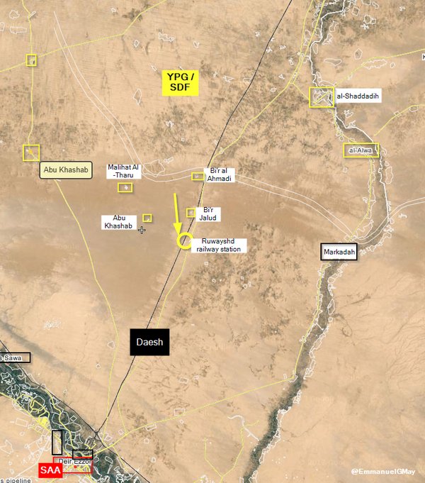 Map: Kurdish YPG Advances on Deir Ezzor, Syria