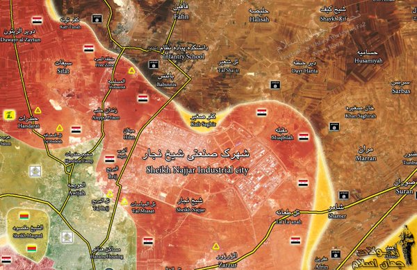 Map: Military situation in Aleppo on Mar 21. Clashes Going in Kafr Saghir