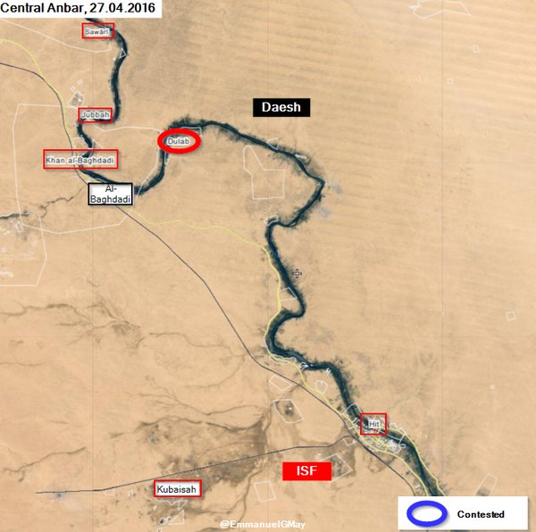 Map: Military Situation in Iraq's Anbar Province on April 27