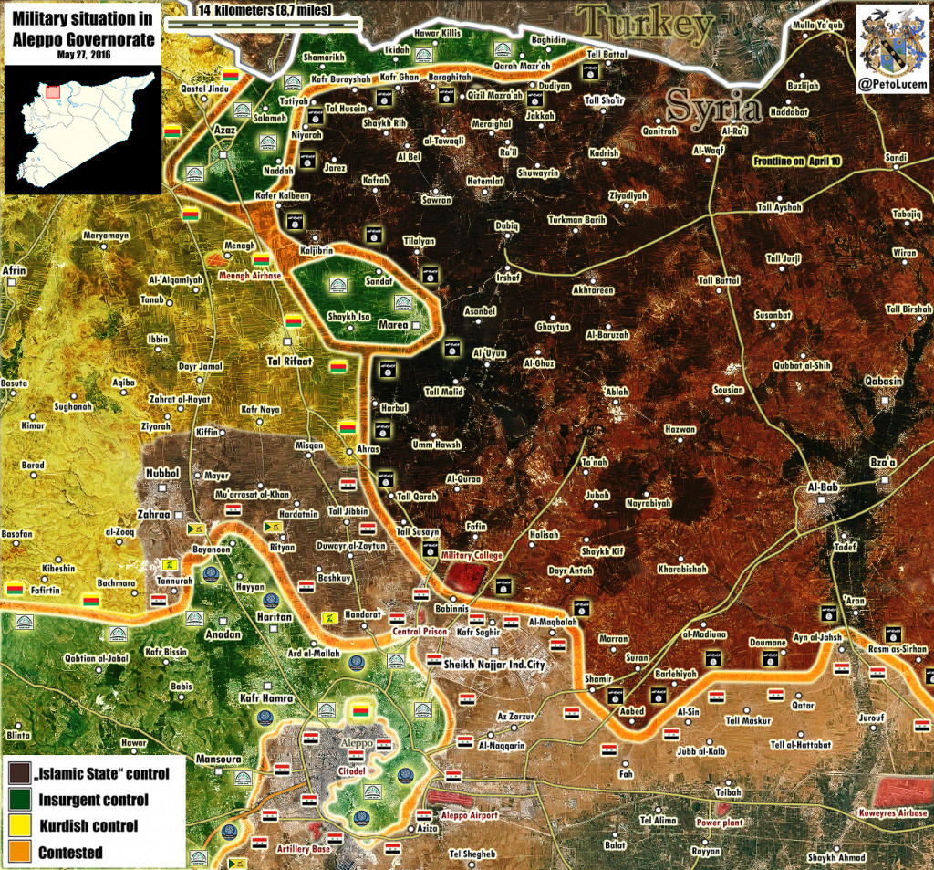 Animated Map: Northern Aleppo, Syria on May 1-27