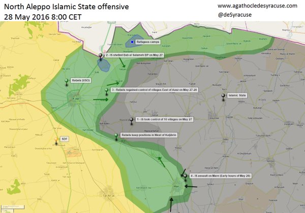 Rebels Regain 4 Villages from ISIS near Azaz in Northern Syria