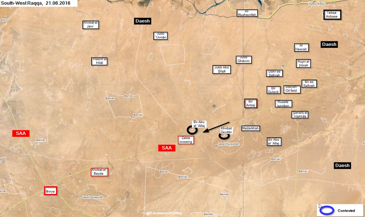ISIS Advancing along Sukhanah-Tabaqa Road