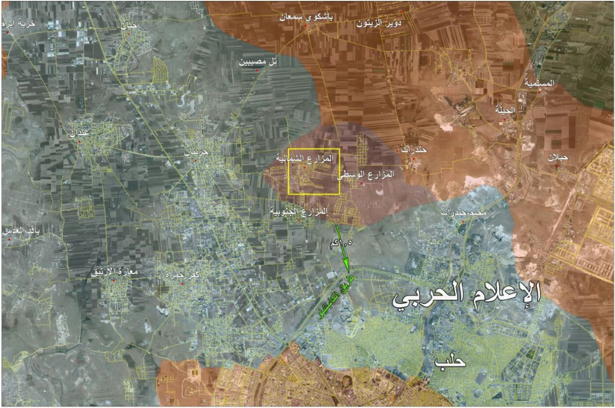 Syrian Army in 1,5 km from the Militants' Last Supply Line to Aleppo City