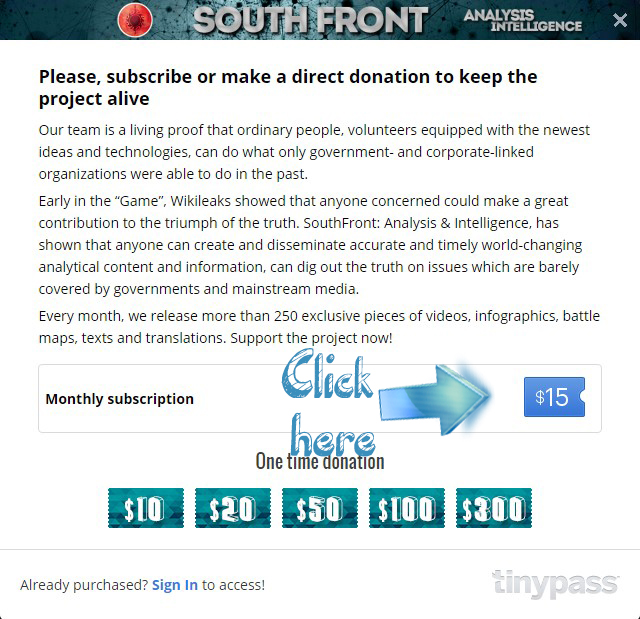 12 Days Left To Allocate SouthFront’s Monthly Budget