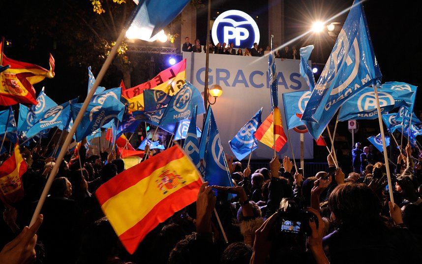 Popular Party supporters celebrate in Madrid, Spain Photo: Denis Doyle/Getty Images)