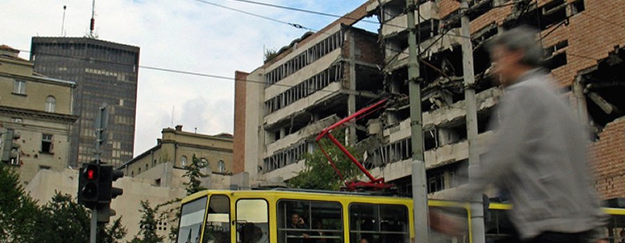 Yugoslav Army Headquarters after the US bombing