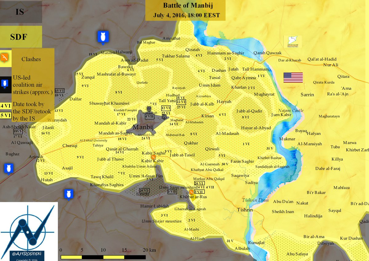 Military Situation in Manbij, Syria on July 4