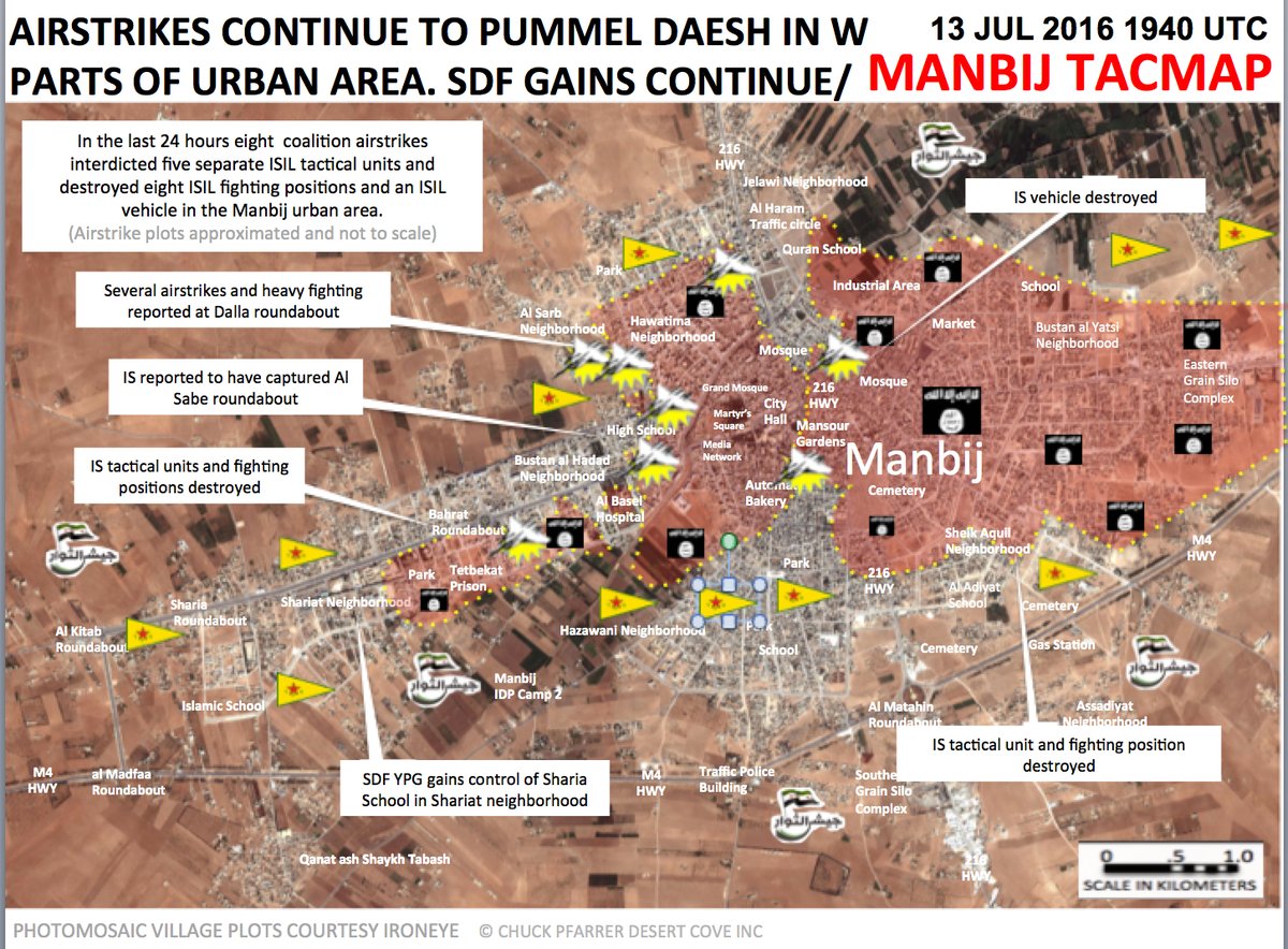 Syrian Democratic Forces Engange ISIS Militants in Manbij