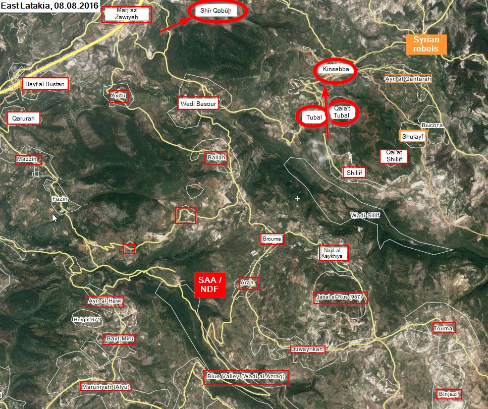 Military Situation in Northern Latakia on August 8