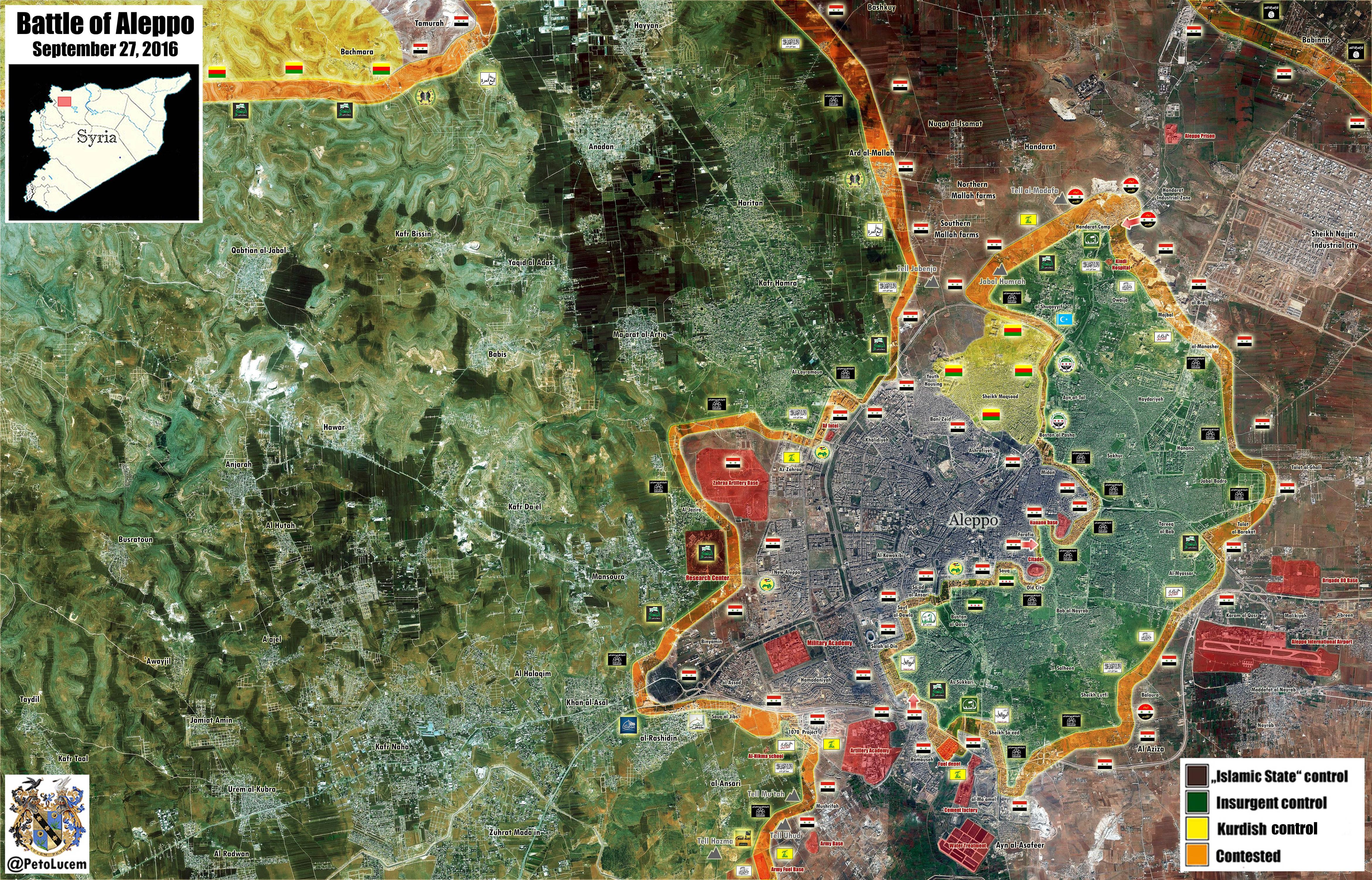 Overvew of Military Situation in Aleppo City on September 28