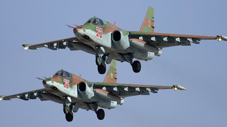The Sukhoi Su-25 Frogfoot is a single-seat, twin-engine, ground attack aircraft. (Photo Russian defense ministry)