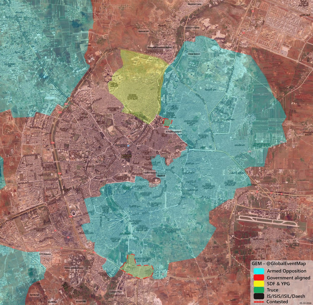 Overview of Military Situation in Aleppo City, October 6, 2016
