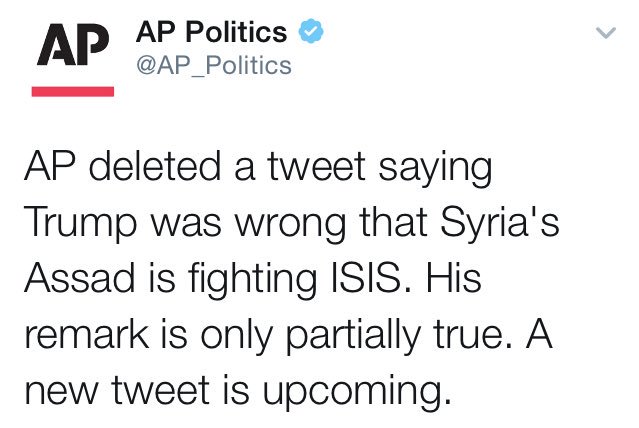 Associated Press Was Forced to Delete Propaganda Post that 'Assad Forces' Not Fighting ISIS