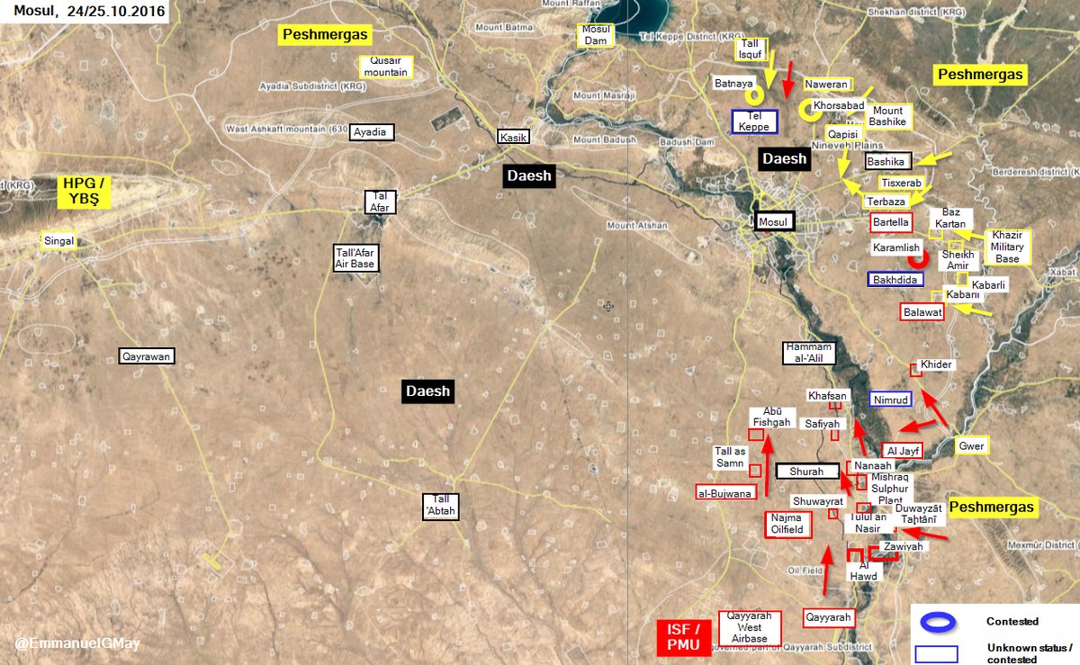Iraqi Security Forces & Kurdish Peshmerga Seize More Villages from ISIS near Mosul