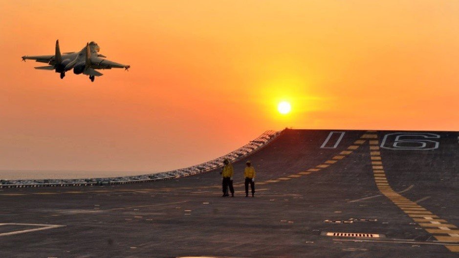 Naval flight operations onboard the first in class Liaoning aircraft carrier.