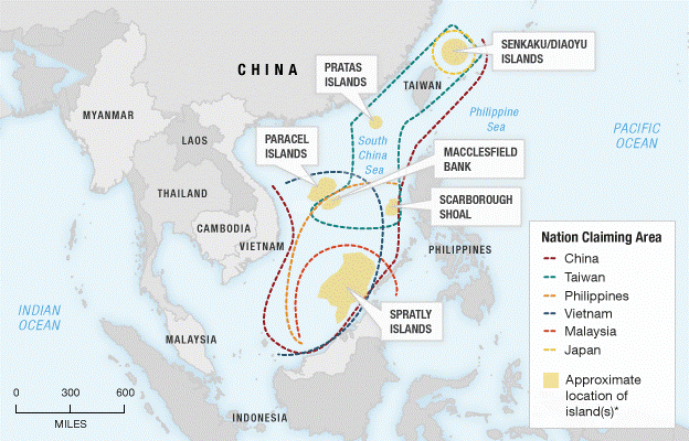 The many overlapping territorial disputes that challenge China and its regional neighbors.