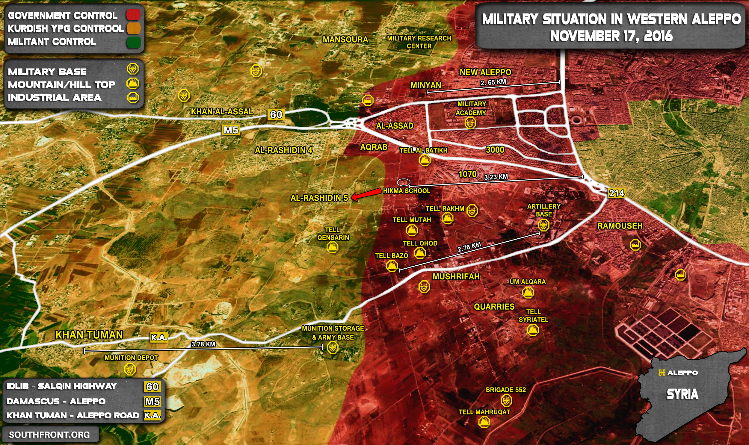 Overview of Military Situation in Aleppo City on November 17, 2016
