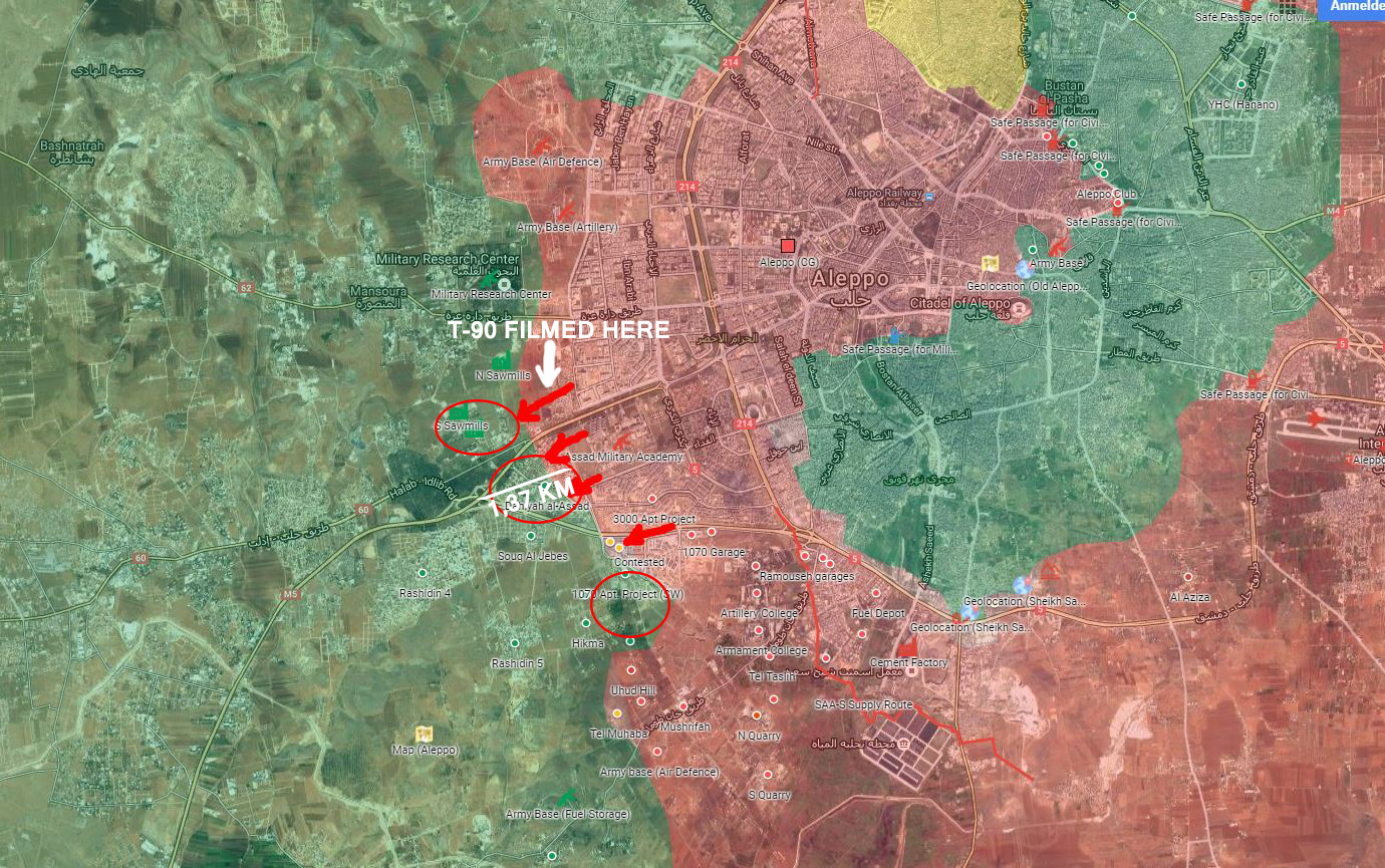 Overview of Military Situation in Aleppo City on November 1, 2016