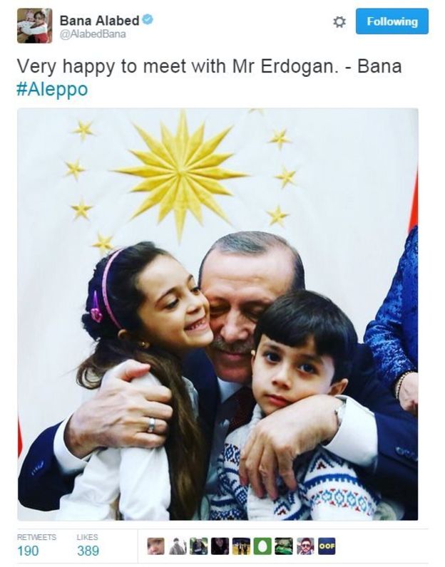 Erdogan Meets With "7yo Girl Blogger" Exploited By Militants To Spread Propaganda From Aleppo