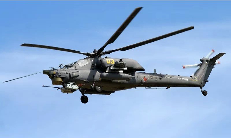 Russian attack helicopters play an important role in the ongoing battle near Palmyra