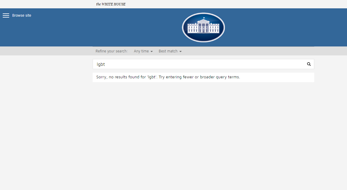LGBT Rights & Climate Changes' Pages Disappear from Official White House Website