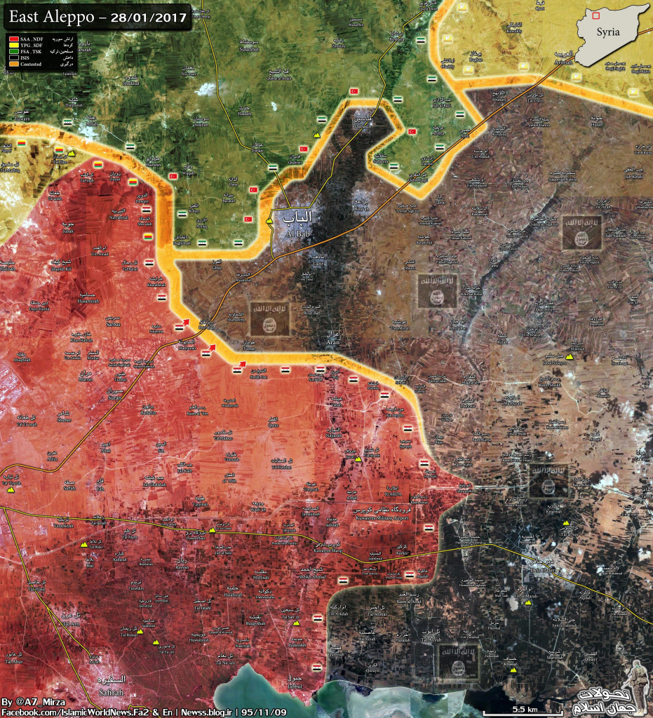 Military Situation In The Area Of Al-Bab After Liberation Of Sheikh Dan And Mushayrifa By Syrian Army