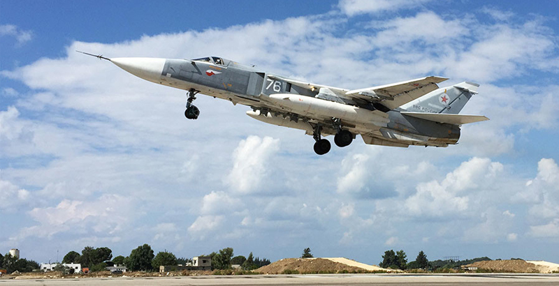 Russian Su-24s Tactical Bombers Leaving Syria