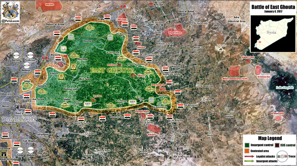 Military Situation In Eastern Ghouta Region Near Damascus (Syria Map Update)