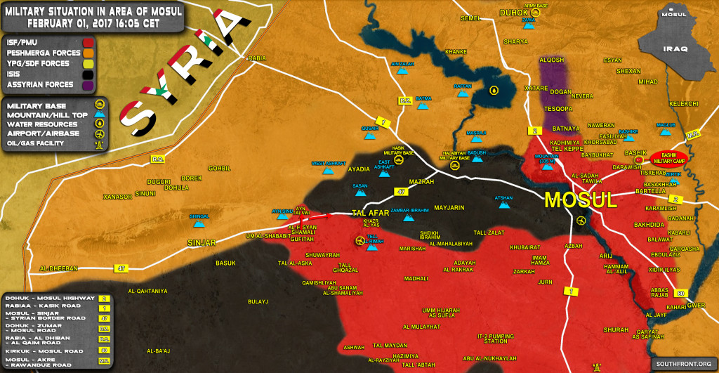 Iraqi Popular Mobilization Units Launch Advance Along Sinjar-Tal Afar Highway (Map Update)