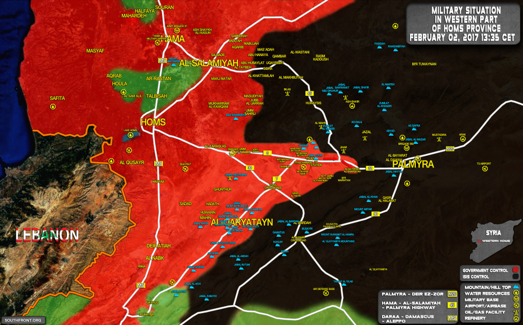 Military Situation West Of Palmyra After Recent Advances By Syrian Army (Map Update)