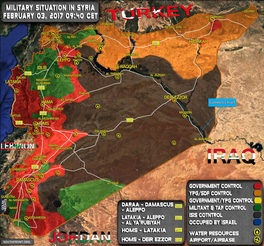 Military Situation In Syria On February 3, 2017 (Map Update)