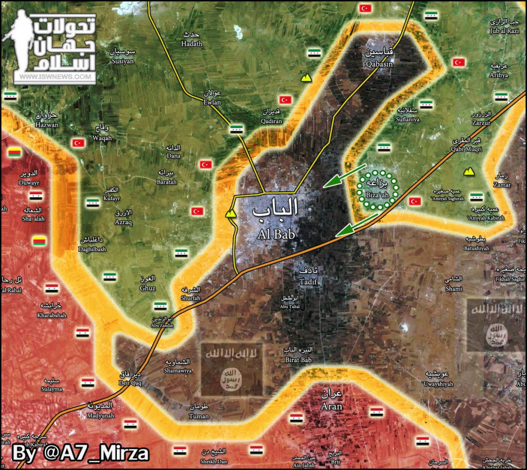 ISIS Stronghold Of Al-Bab Is Almost Encircled By Syrian And Turkish Forces. Intense Airstrikes Near Town