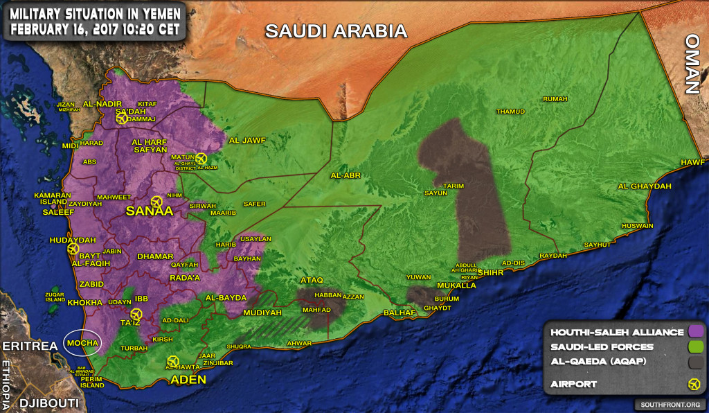 Military Situation In Yemen On February 16, 2017 (Map Update)