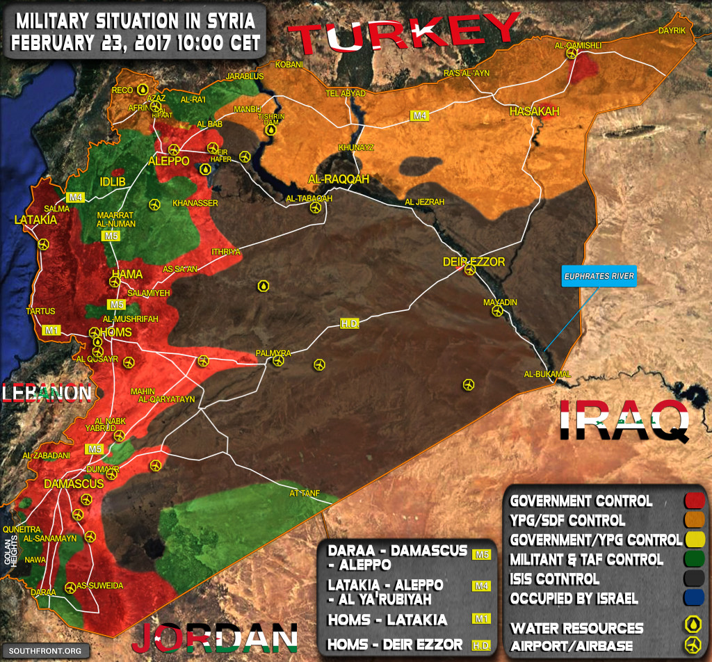Military Situation In Syria On February 23, 2017 (Map Update)