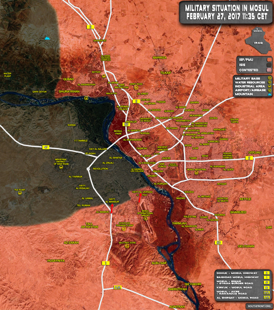 Iraqi Forces Recapture Jawsaq District From ISIS Terrorists In Mosul (Map)