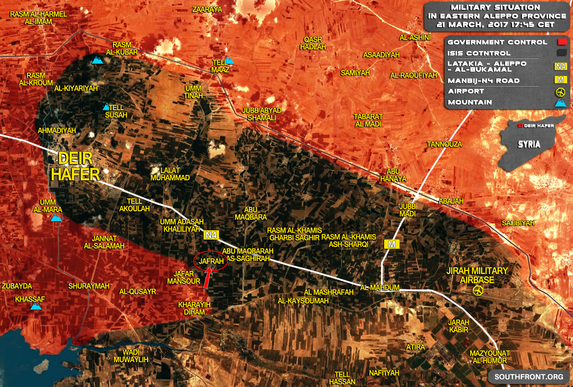 Government Forces Get Fire Control Of Highway West Of ISIS Stronghold Of Deir Hafer - Reports