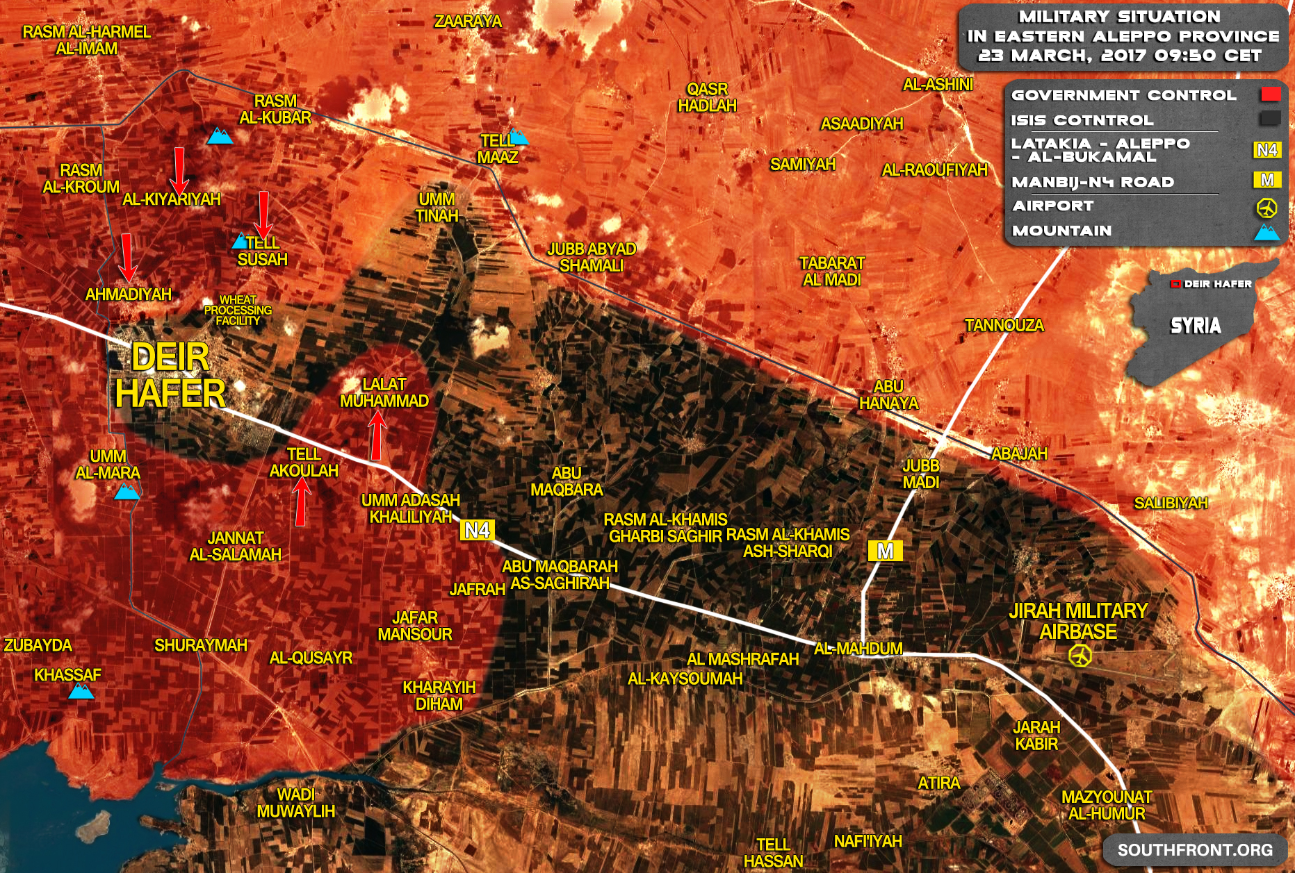 Military Situation In Area Of Deir Hafer In Syrian Province Of Aleppo On March 23, 2017